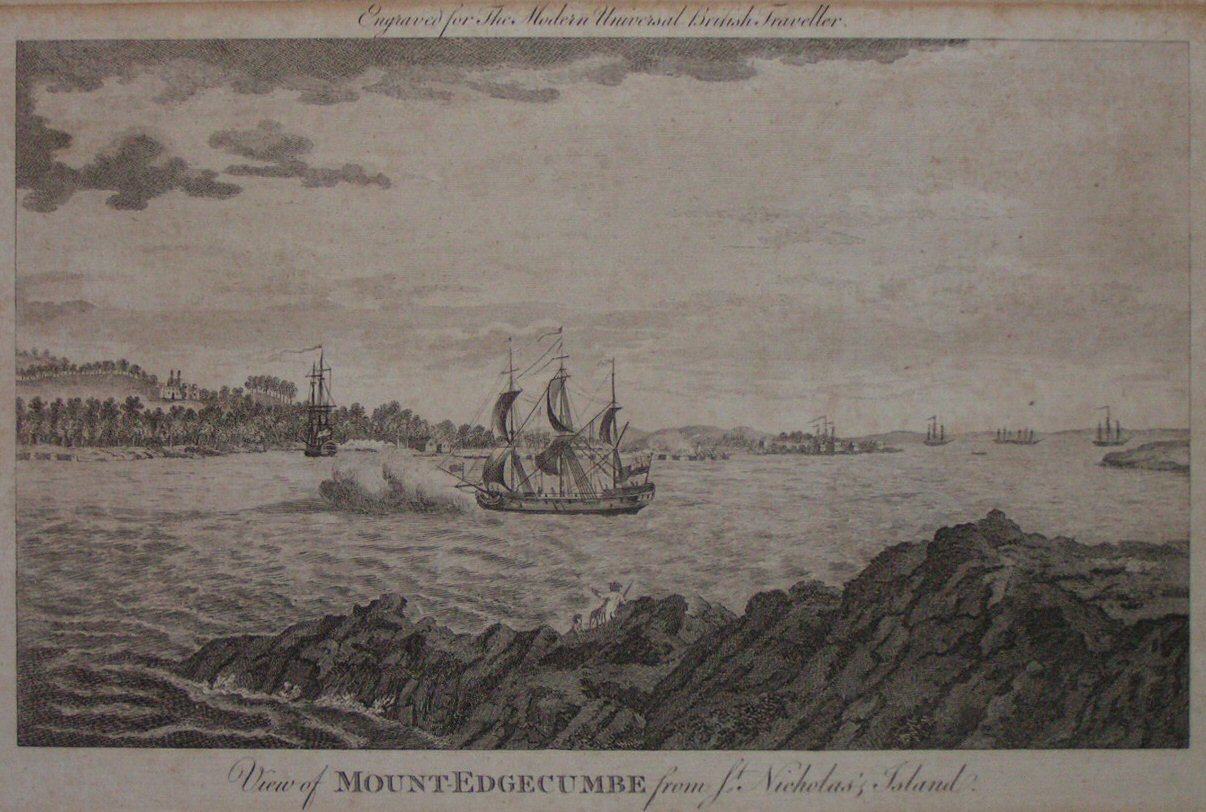 Print - View of Mount-Edgecumbe from St. Nicholas's Island.